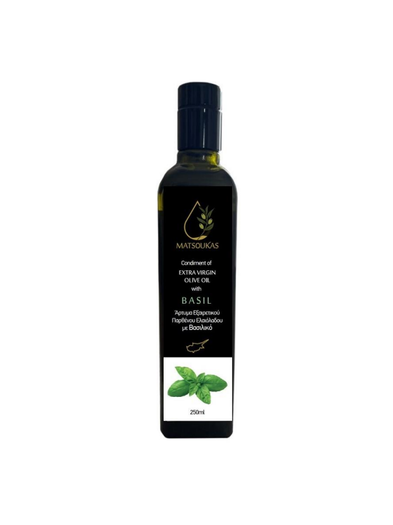 Basil Flavored Condiment with Extra Virgin Olive Oil 250ml by Panikos Matsoukas 59 Basil Flavored Extra Virgin Olive Oil uai ARTOLIO Best AOVE, EVOO, Extra virgin olive oil